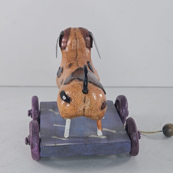 Ganz Metal Dachshund Puppy Dog Pull Toy Folk Art Inspired Figure - Picture 5 of 7
